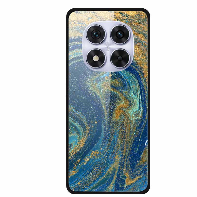 Tempered Glass Case For Xiaomi Redmi Note 14 Pro 5G Back Cover PC Hard Shockproof Cases Beer Marble Texture Cool Fashion Funda