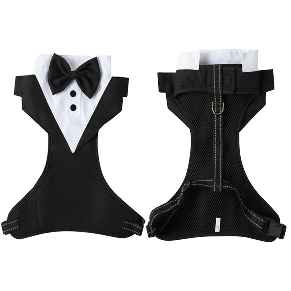 Dog Tuxedo Costume Formal Shirt Dog Wedding Black Jacket Suit Pet Puppy Prince Ceremony Bow Tie Suit Small Dogs Cat Vest Clothes