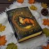 200 -Page Fox Leather Grimoire | Handmade Spell Book of Shadows, Vintage Deckle Paper Journal, Unique Fox Gift for Him and Her