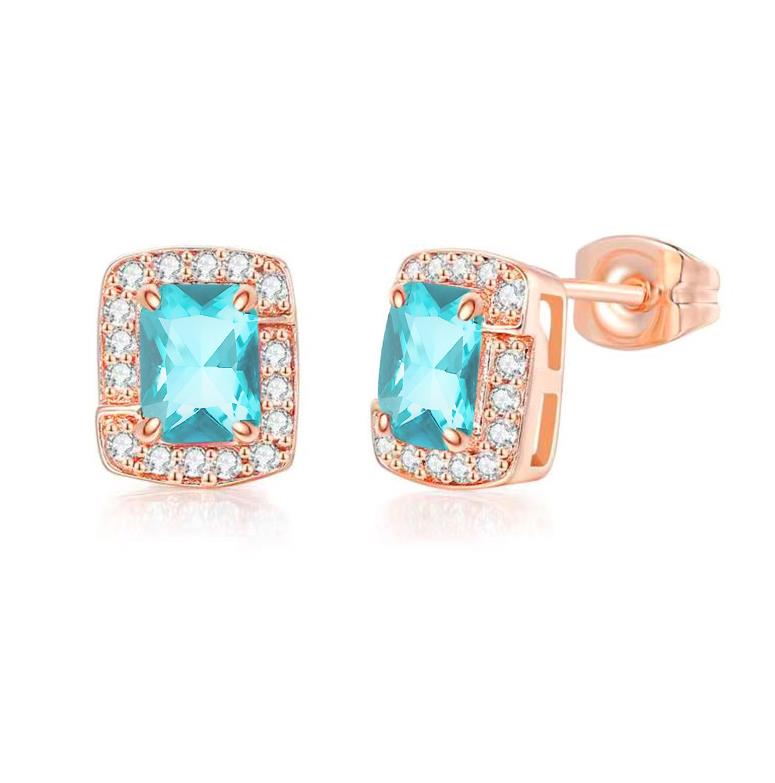 Bling Birthstone Crystal Stud Earrings for Women Multicolor Zircon Wedding Engagement Ear Accessories Fashion Earing Zircon