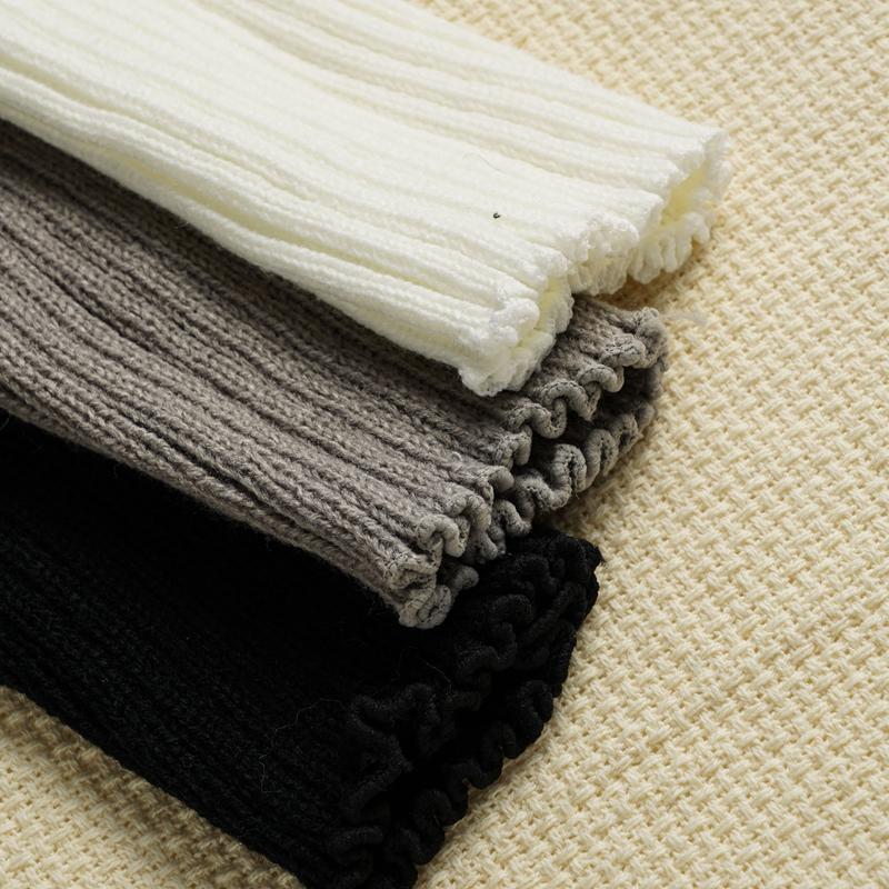 Women's Winter Warm Leg Warmers Female Knitted Hairy Warm Foot Cover Solid Color Lolita JK Warm Leggings Boot