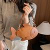 Cute Fish Shape Women Crossbody Bag,Creative 3D Animal Pattern PU Leather Mini Handbag,Novelty Small Shoulder Purse For Daily Party Dating Gift