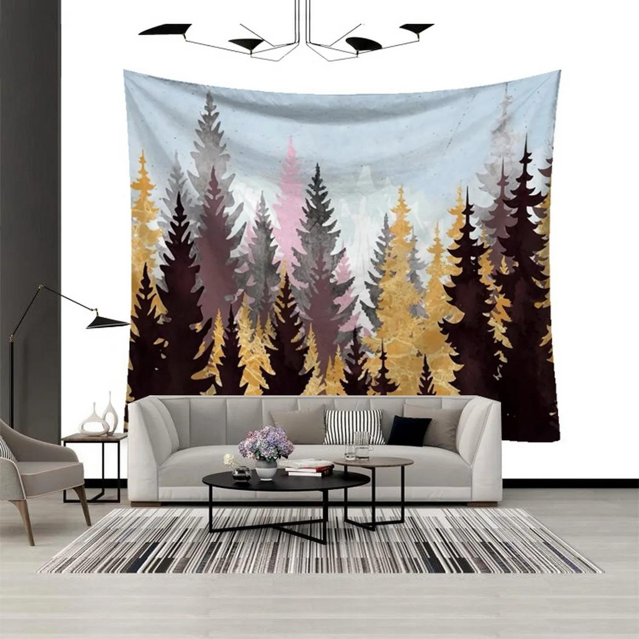 Горная река абстрактный декоративный гобелен домашний декор стены офис гостиная гобелен — фото 14