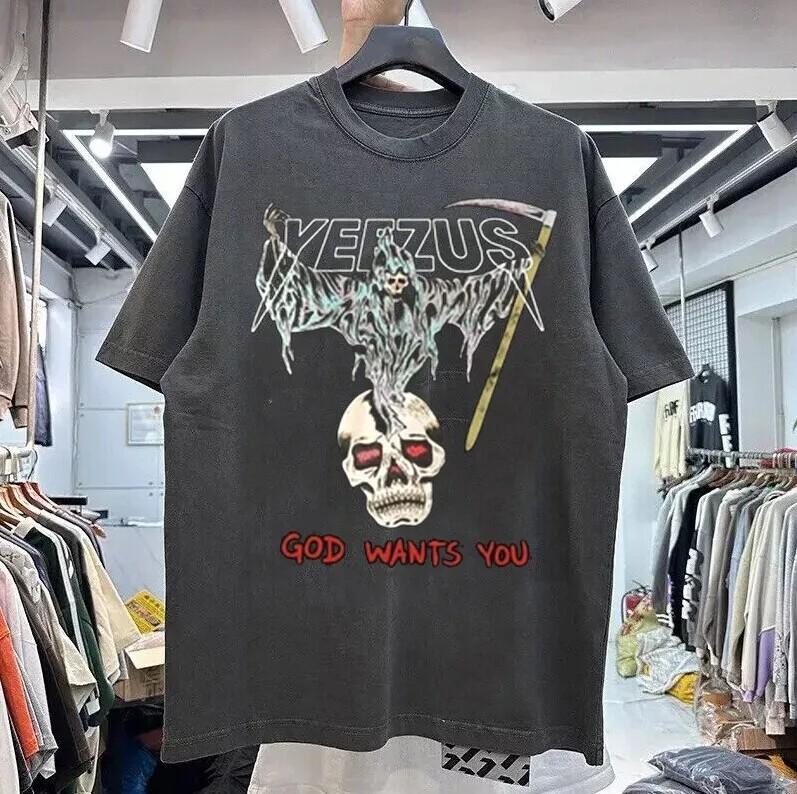 Yeezus Kanye West Grafické tričko barvy dřevěného uhlí Unisex Muži Ženy S-5XL