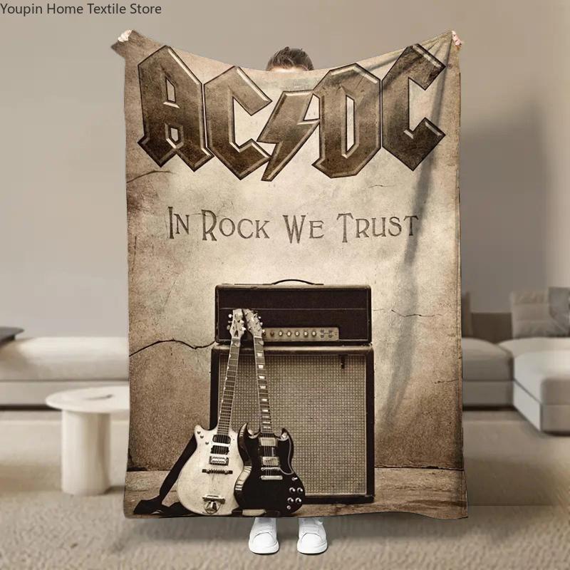 Rock Singer A-AC D-DC Band Fleece Blanket for Bed Bedroom Sofa Soft Flannel Throw Fluffy Children Adult Picnic Blanket Kids Gift