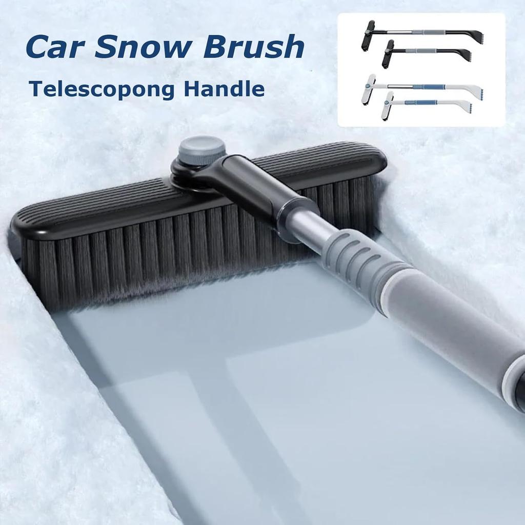 3 In 1 Snow Brush and Ice Scraper for Car Windshield Extendable Snow Removal 360° Pivoting Vehicle Winter Shovel Brush Snow Scraper with Long Handle