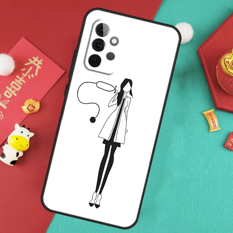 Cartoon Doctor Nurse Case For Samsung Galaxy A34 A54 A14 A15 A25 A35 A55 A53 A33 A13 A52 A32 A12 A51 A71 Cover