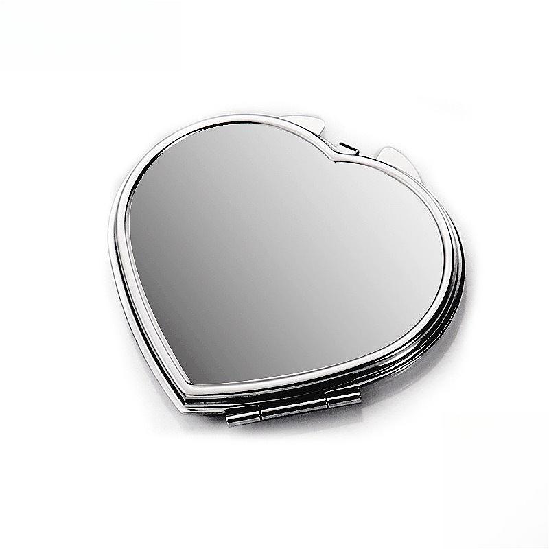 Stainless Steel Makeup Mirror Heart Square Round Shapes, Metal Vanity Mirror for Personal Use