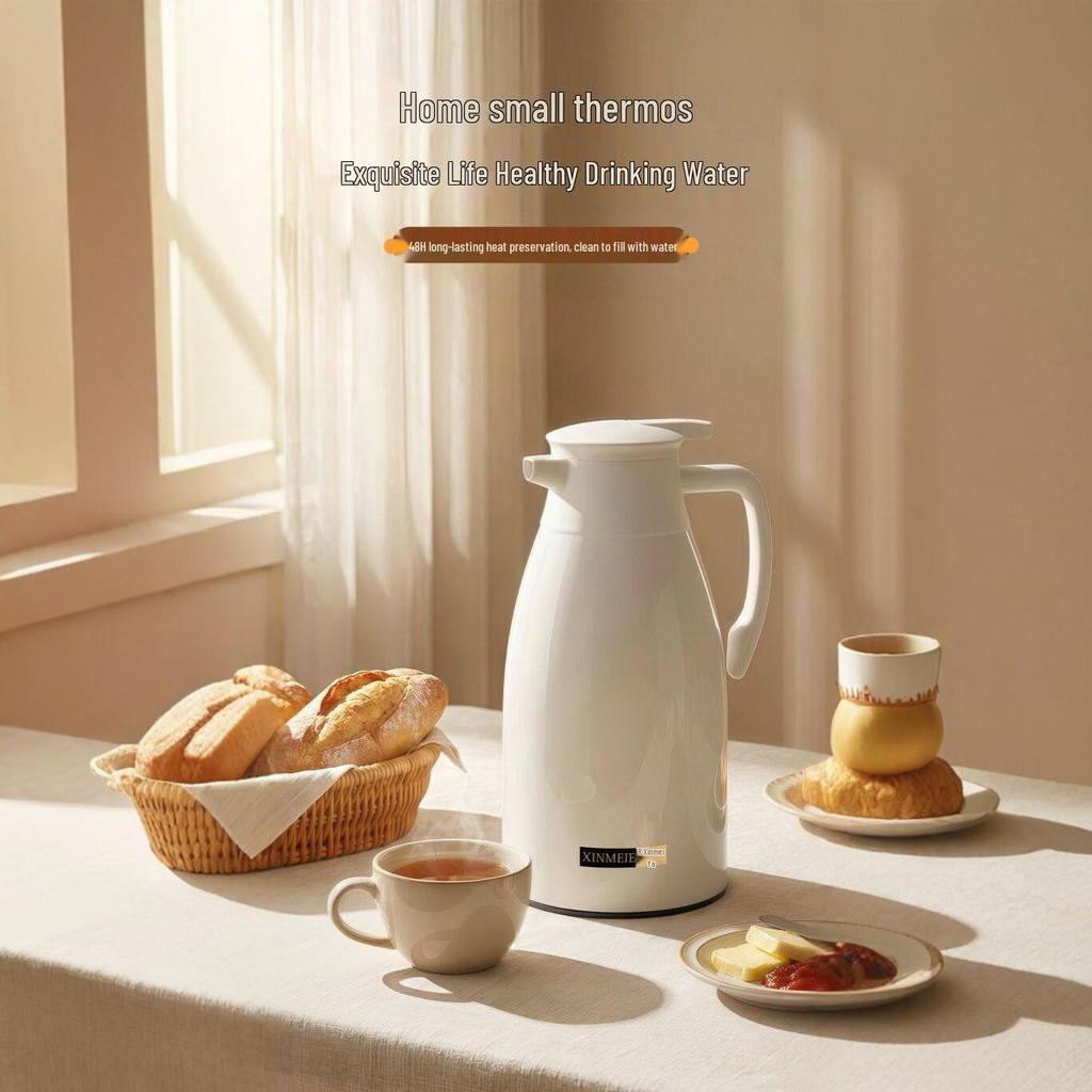 Glass-Lined Thermos Flask: Insulated Large-Capacity Hot Water & Tea Kettle for Home