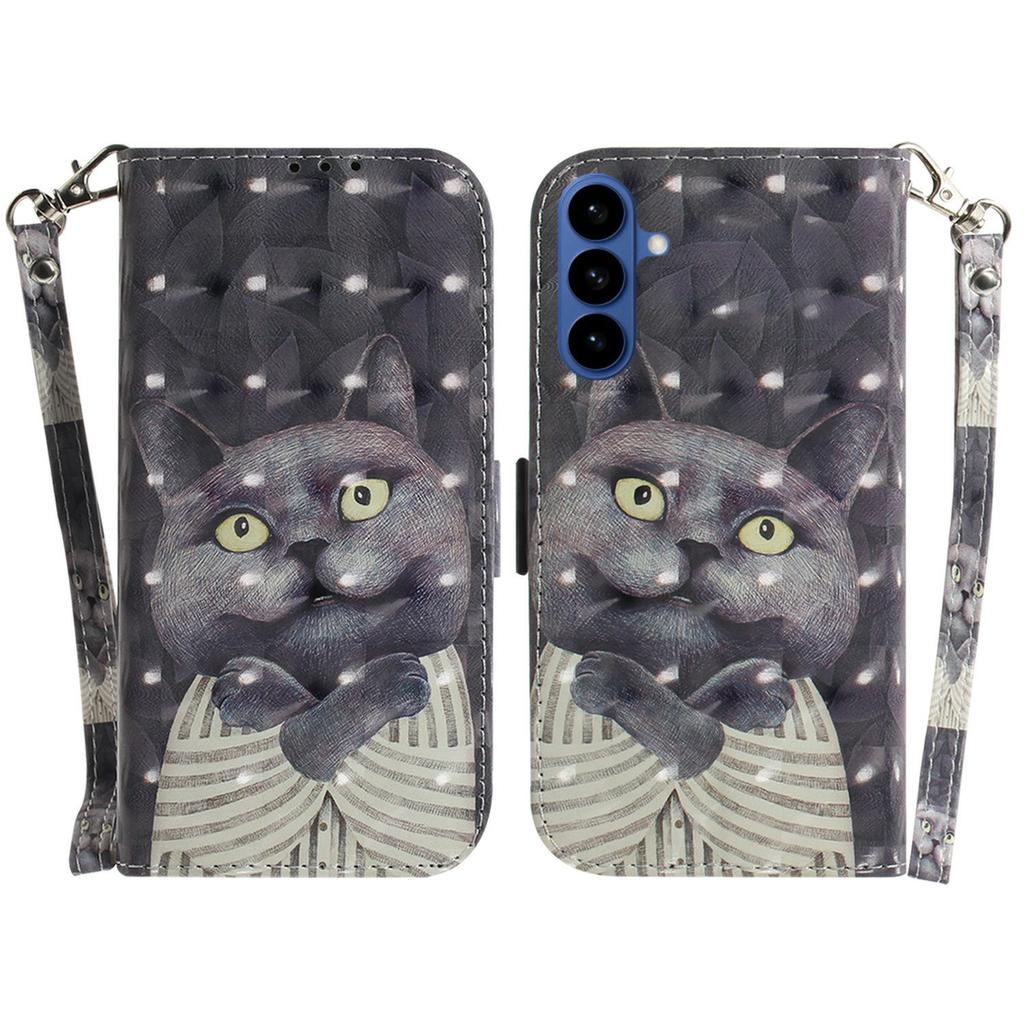 For Samsung Galaxy A57 5G Case Pattern Printing Leather Wallet Phone Cover with Wrist Strap