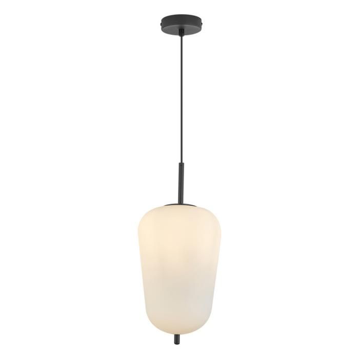 Suspension conique verre opale 23W IP20 E27 Diam 200mm