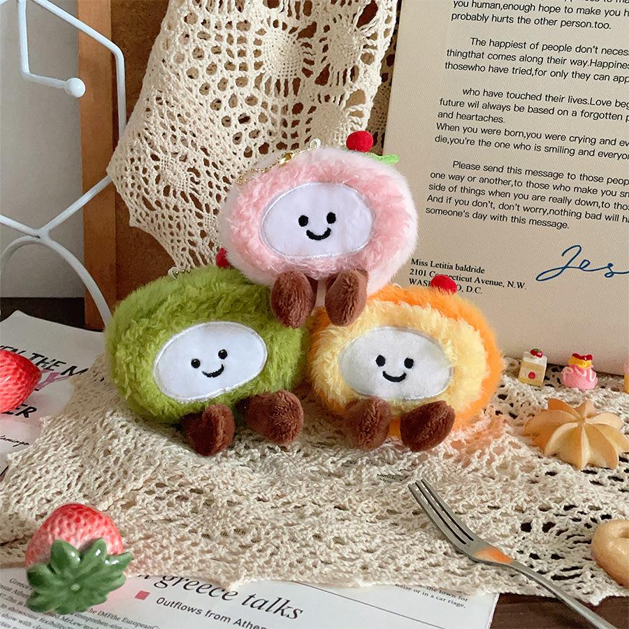 Niedliche Plüschkuchen-Serie Dessert-Puppe Plüschtiere Biskuitrolle Puppe Geburtstagsgeschenktüte Anhänger