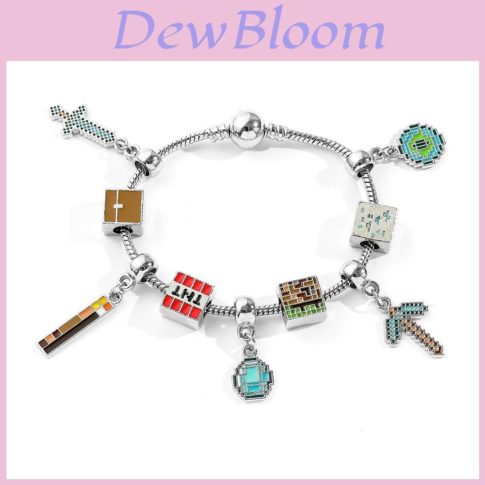 Minecraft Diy Bead Bracelet Kit With Zinc Alloy Charms For Teens And Adults
