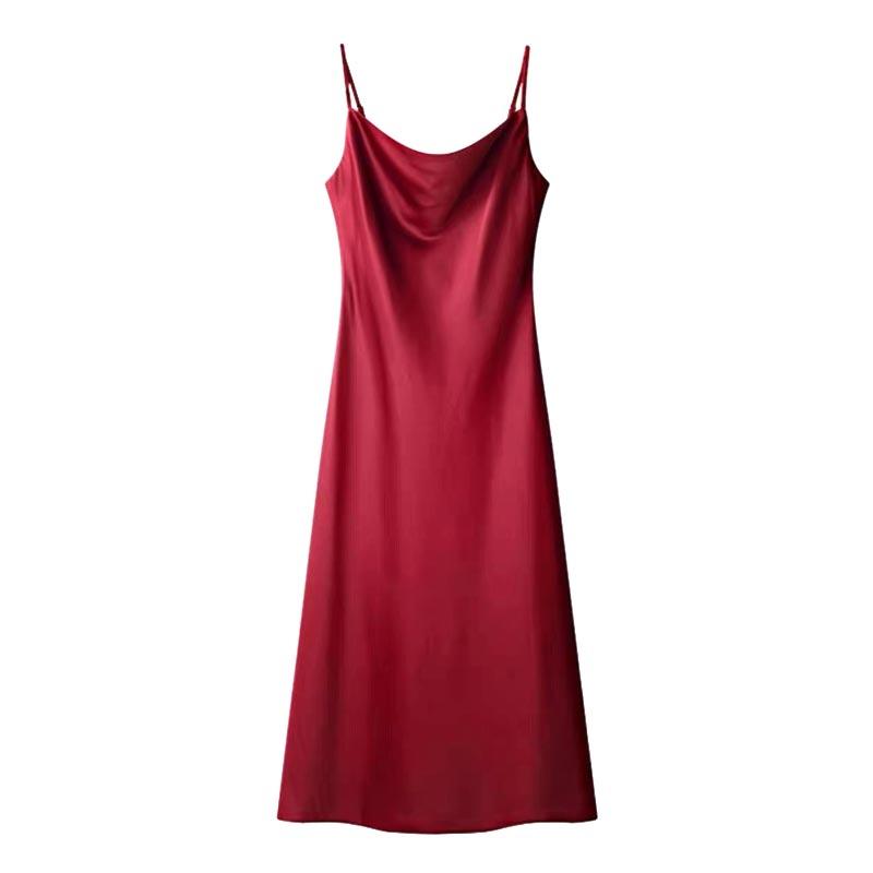 Red Hip-hugging Suspender Dress for Women Summer Sexy Club Party Evening Dress Famle Long Skirt Y2k Clothing