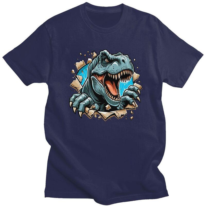 Custom Fashion Wild Trex Dinosaur Roars T Shirt Men ShortSleeve Tshirt Streetwear Tee Slim Fit Tshirt Merch