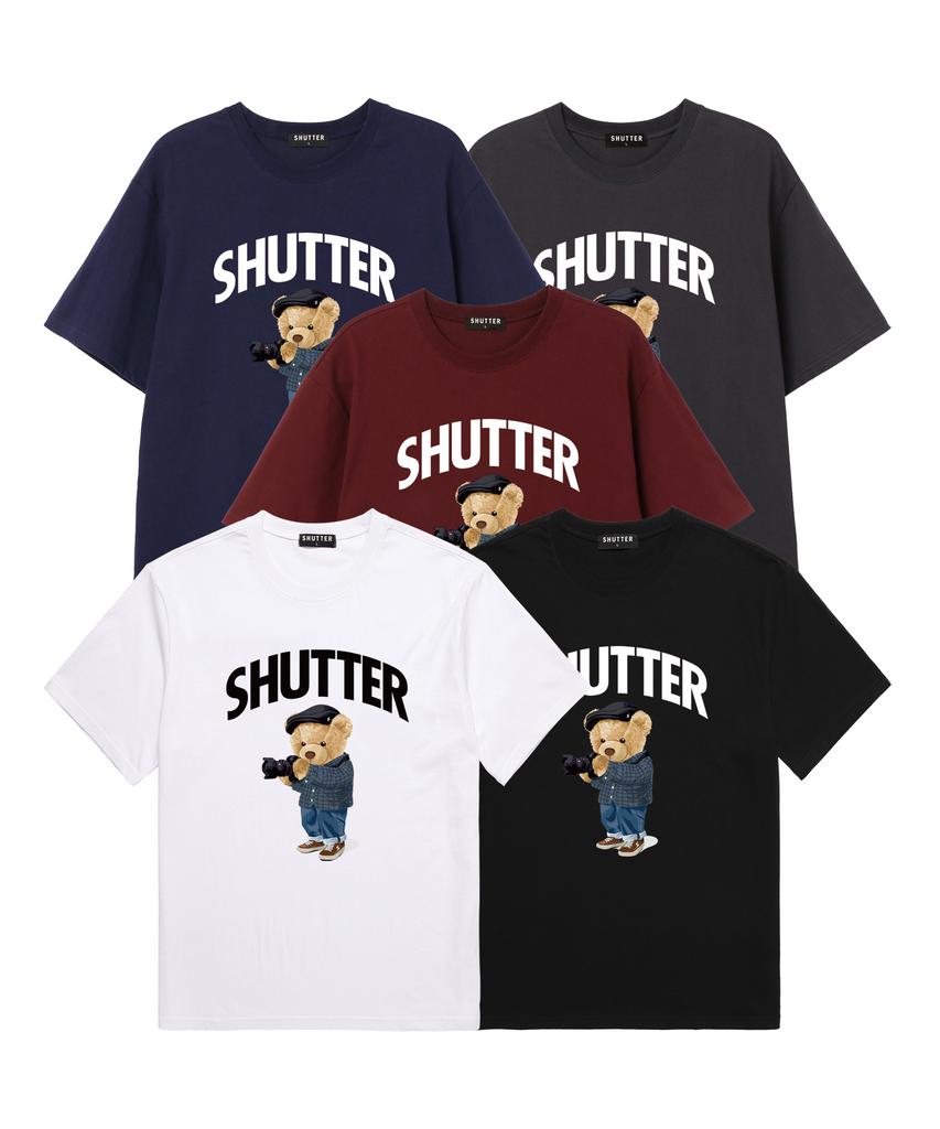 SHIRTER Camera Bear Short Sleeve T-Shirt (Ss035) White (Type A)