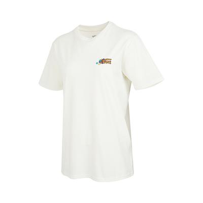 Vans Cartoon Logo Print Round Neck Short Sleeve T-Shirt Women Tops White VN0A7YHVFS8