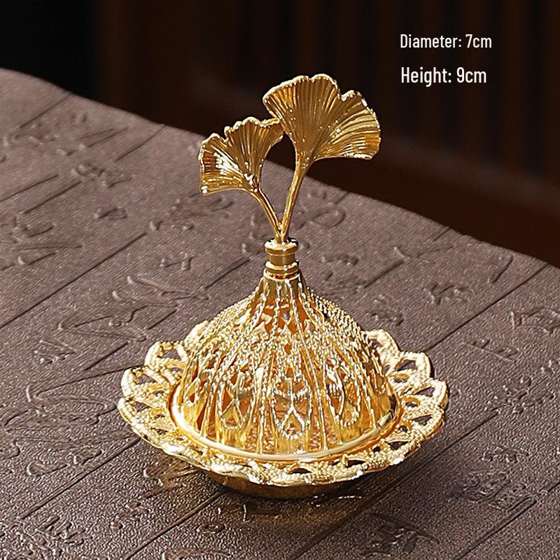 Portable Sandalwood Tower Incense Burner - Middle East Style Metal Alloy with Hollow Design
