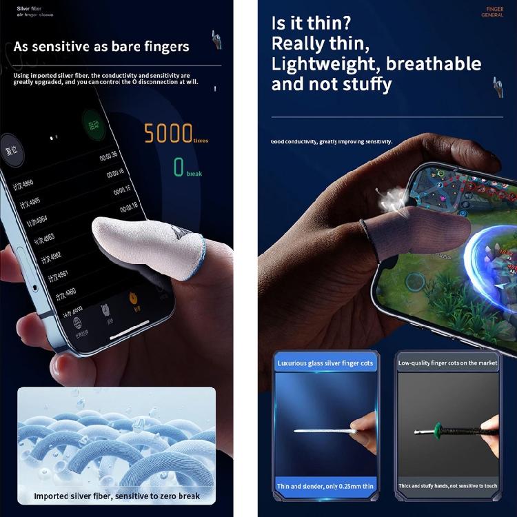 Touch Screen Finger Cover sAnti-sweat High Sensitivity Game Thumb Sleeve Gloves