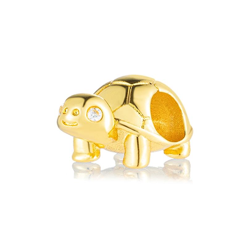 NOI Mărgele Rotunde Strălucitoare Placate cu Aur Clip Potrivite pentru Brățară Originală de Argint Bijuterii DIY Cadou Fundă Inimă Dublă Suspensă