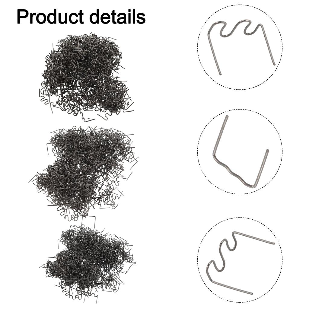 Nylon PVC ABS Repair Car Bumper Repair 0.8mm Flat Staples 1500 Pieces Package 1500pcs Plastic Welder Staples Kit