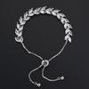 Exquisite Elegant Ice Out Leaves Cubic Zirconia Adjustable Bracelet For Women Wedding Party Gift Fashion Jewelry Dropshipping
