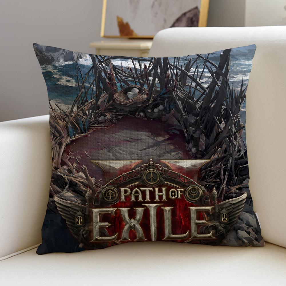 Dark PPath of ExileS Cushion Cover Breathable and skinfriendly linen pillowcase square removable and washable cushion 30X30cm