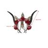 Schafshorn Gothic Stirnband Steampunk Teufelshörner Rosenblüten Dekorationen für Halloween Kostümparty Foto-Requisiten