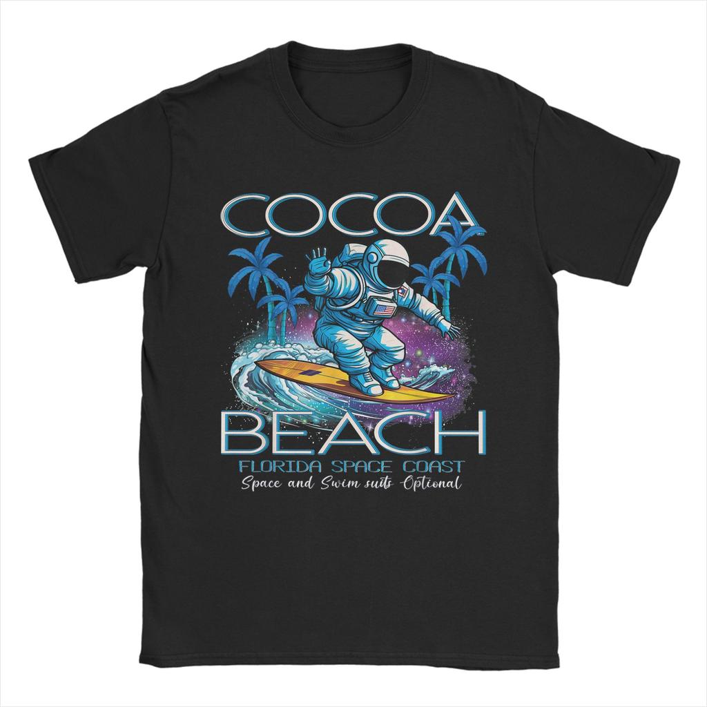 Vintage Cocoa Beach Florida Unisexs T Shirt Retro FL Sunset Tees Short Sleeve Round Neck TShirt Cotton Graphic Printed Clothing
