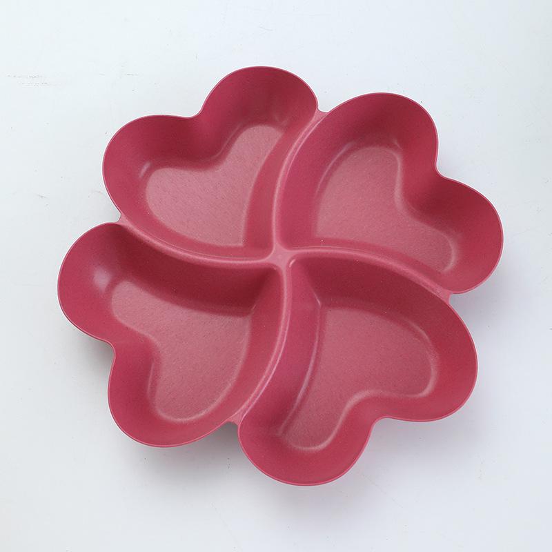 Four-Leaf Clover Drop-Resistant Divided Snack & Fruit Plate