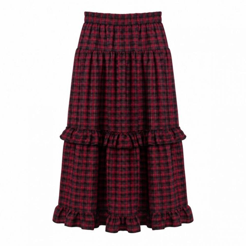 Ggpx New York 2 Tier Check Frill Skirt Gq9sk009f