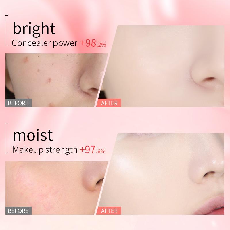 Pink Heart Concealer Air Cushion Cream Flawless And Long-lasting Delicate Moisturizing Translucent Portable Foundation Cream