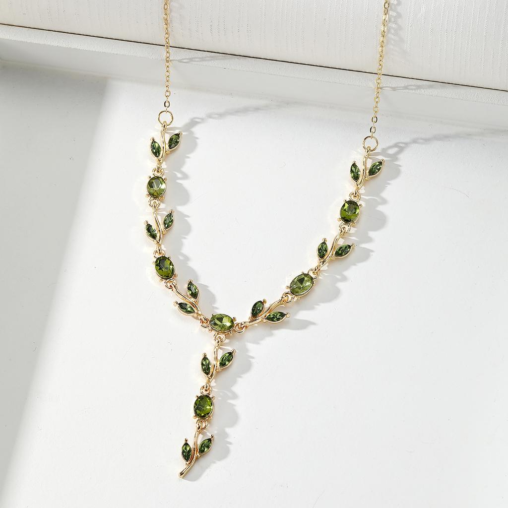 Resoul Gold Plated Crystal Pendant Tulip Necklace Flower Y Bohemian Wedding Necklace Fashion Jewelry