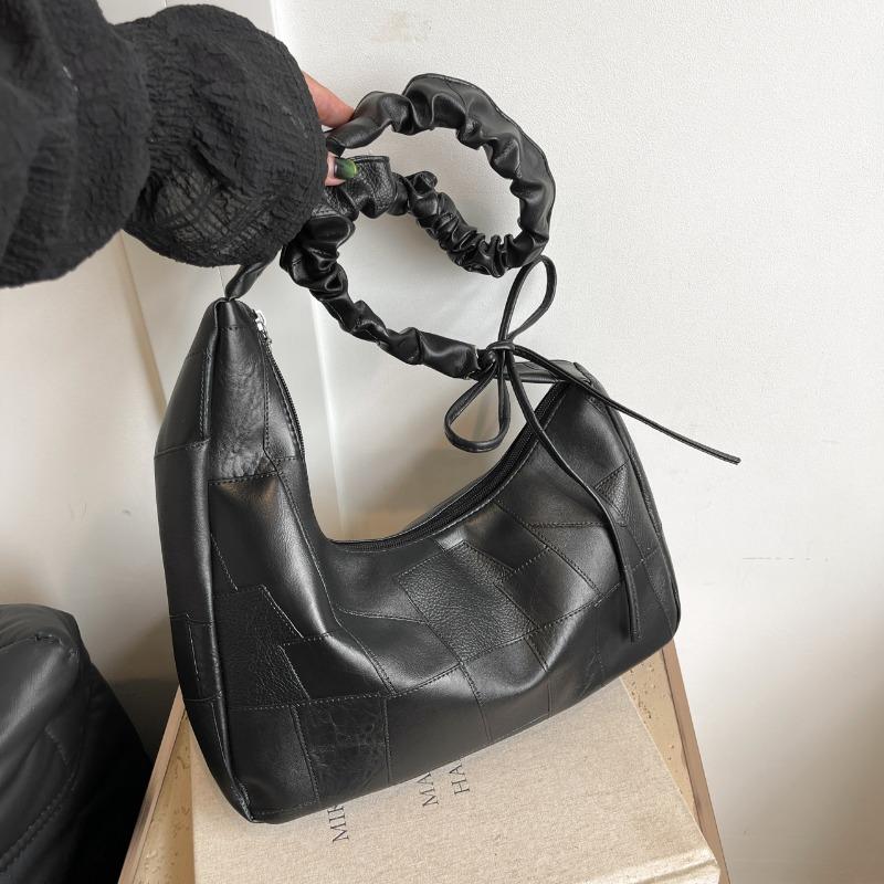 

Cloud bag one shoulder crossbody pleated underarm girl pleated big bag autumn and winter new one shoulder handbag women чёрный