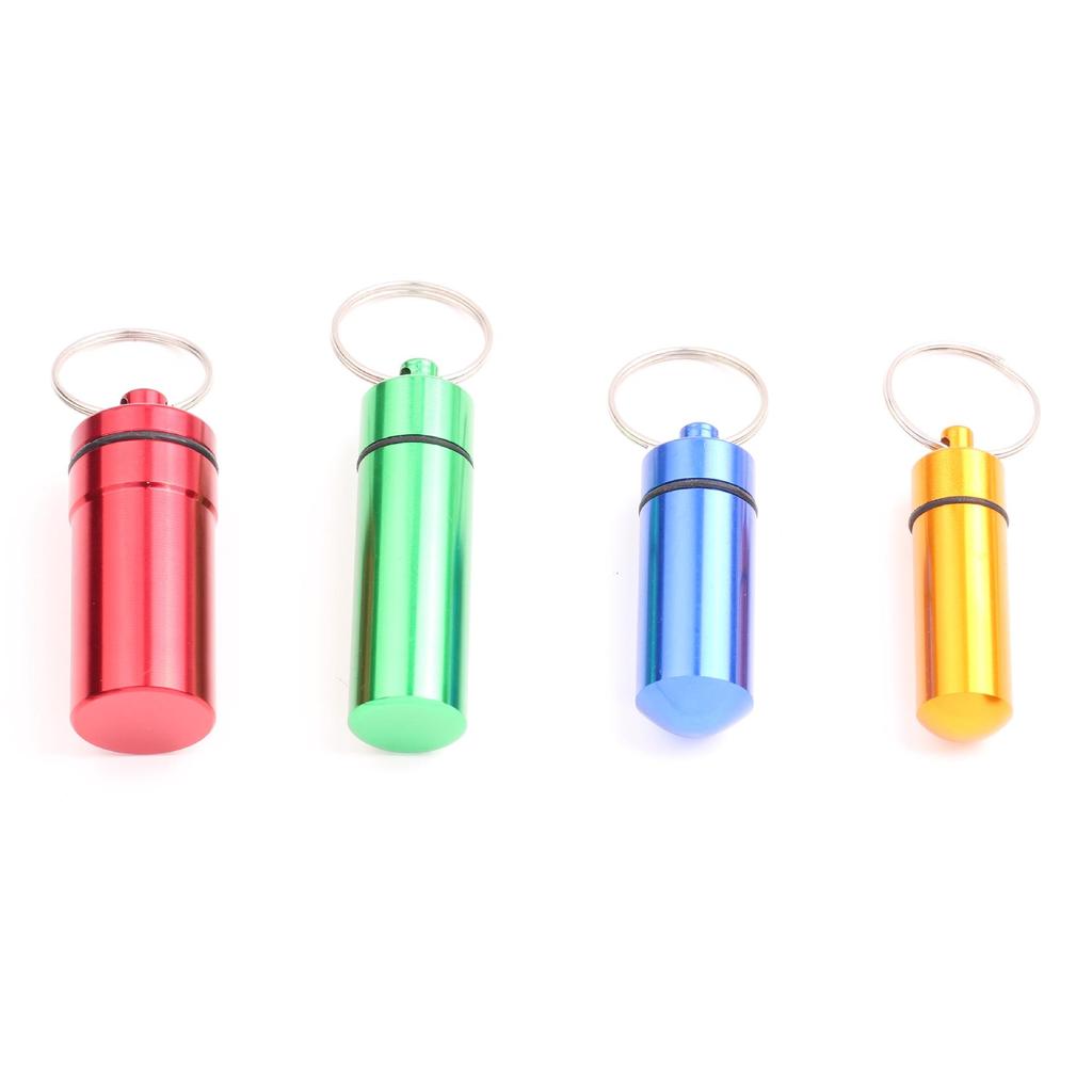 Portable Aluminum Pill Case with Keychain & Sealed Earplugs - Outdoor Survival Gear Pendant