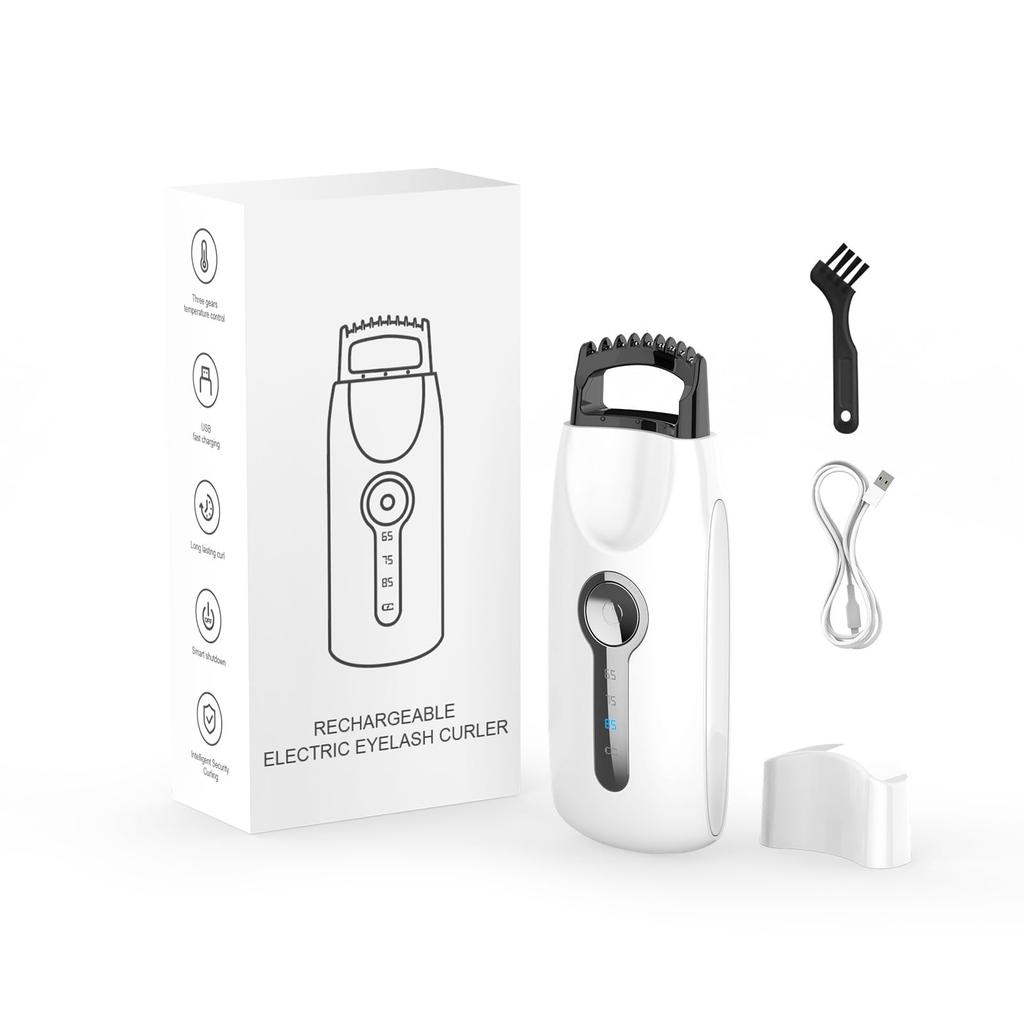 Hot Eyelash Rapid Three Temperature LED USB Large Burn 5D Eyelash Curler Curler, 8-Second Preheat, Settings, Long-Lasting Hold, Display, Rechargeable,