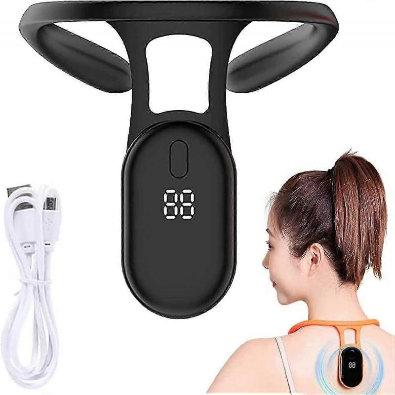 Ultrasonic Portable Lymphatic Soothing Body Shaping Neck Instrument, Hunchback Corrector for Men Women (Black-1 Pcs)