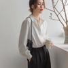 Spring Autumn Professional Formal Wear White Long-sleeved Women's Niche Temperament Lapel Shirt French Top