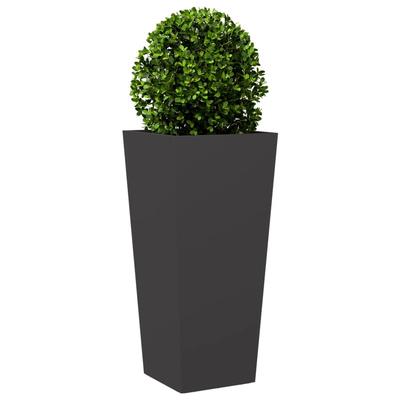 Plant Pot Black 35x35x75 Cm Steel