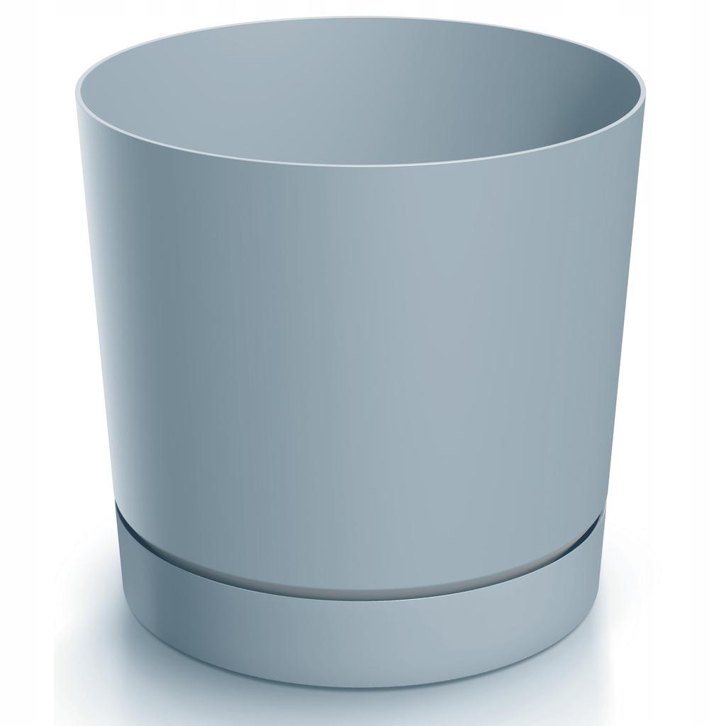 Gray Plastic Flowerpot with Saucer 17.8 Cm Tubo