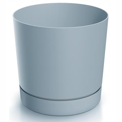 Gray Plastic Flowerpot with Saucer 23.9 Cm Tubo