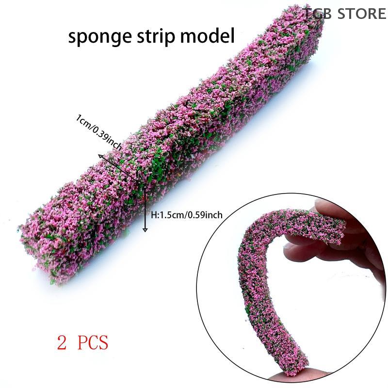 2Pcs Simulation Grass Fence Shrub Strips Green Sand Table Miniature Model DIY Materials For Outdoor Indoor Building Diorama