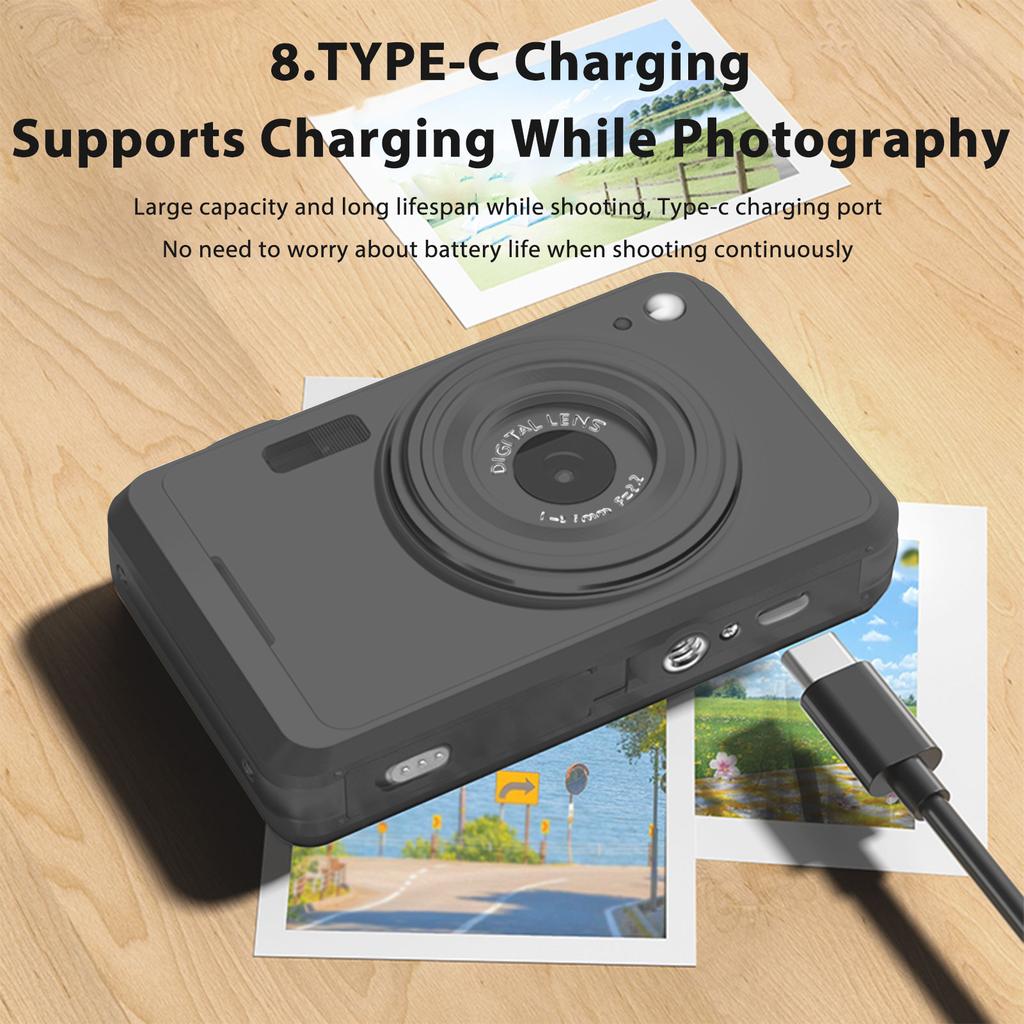 64MP Digital Camera 16X Zoom 4K Video Vlog Cameras with 2.88  Screen for Teen Adults Beginners