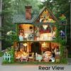 DIY Wooden Puzzle Dollhouse 3D Fairytale Princess Castle Miniature with Furniture Kit Assemble Toys for Children Adult Birthday Gift