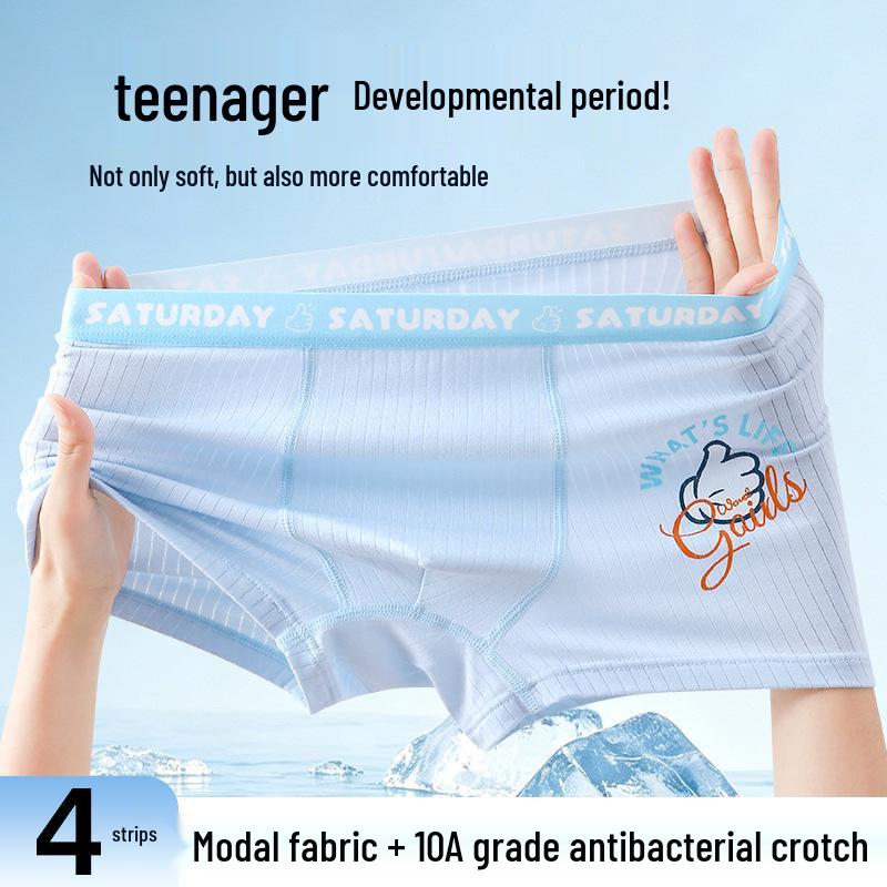 Cartoon Modal Breathable Boxer Briefs for Boys - Big Kids & Junior Students