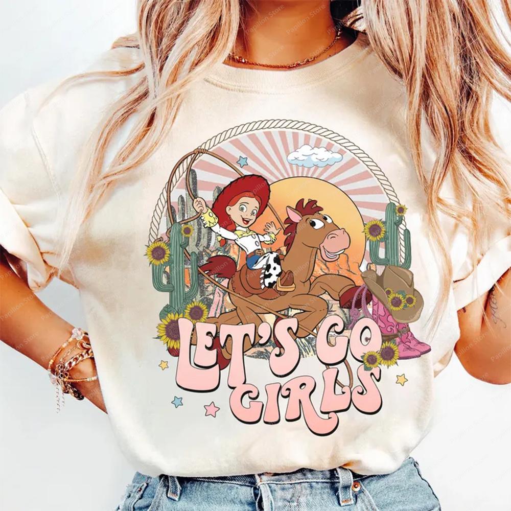 Jessie And Bullseye Cotton Sweatshirt Tee Toy Story Family Top Funny New Hot Cowgirls T Shirt Gift 2026 Clothes Matching