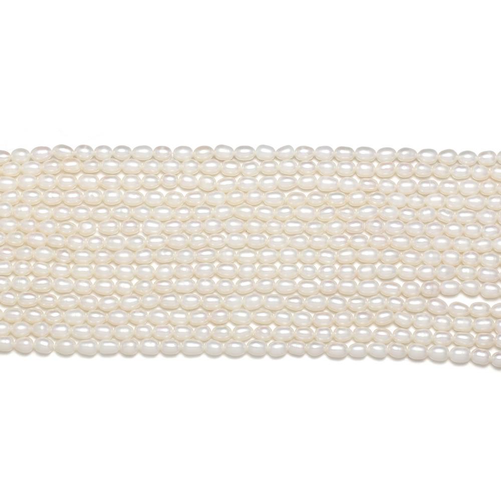 1String, White Natural Freshwater Pearls, Rice Shape AAA Pearl Beads, 4–5 Mm, for DIY Necklace Accessories, Valentine's Day Gifts, 36cm