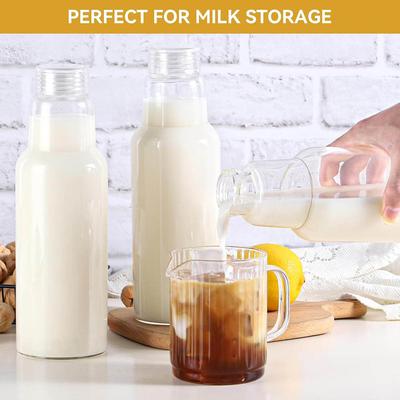 Garrafas de Vidro de 34oz com Tampas para Suco, Smoothies, Água, Leites, Armazenamento de Bebidas, Frascos Mason Transparentes para Picles, Geleias, Armazenamento de Alimentos