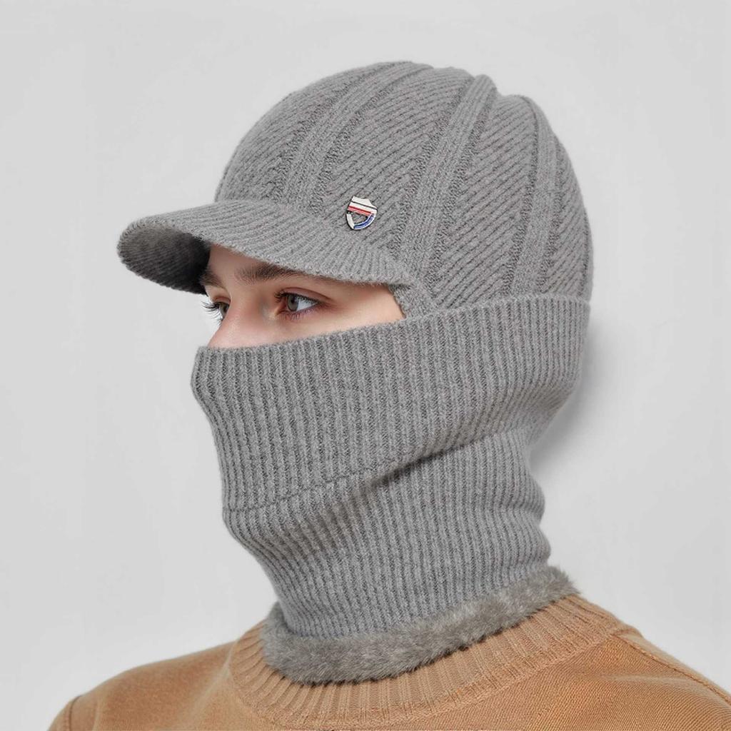 Velvet Thickened Ear And Integrated Windproof Riding Hat With Neck