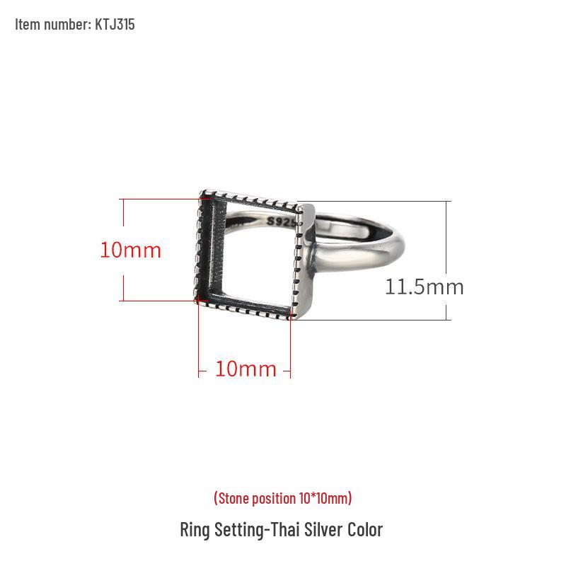 

Античне золото Срібний перстень з інкрустацією з жадеїту та бурштину для чоловіків і жінок, Варіанти розмірів з порожнім кріпленням: 9*12, 10*10, 12*14